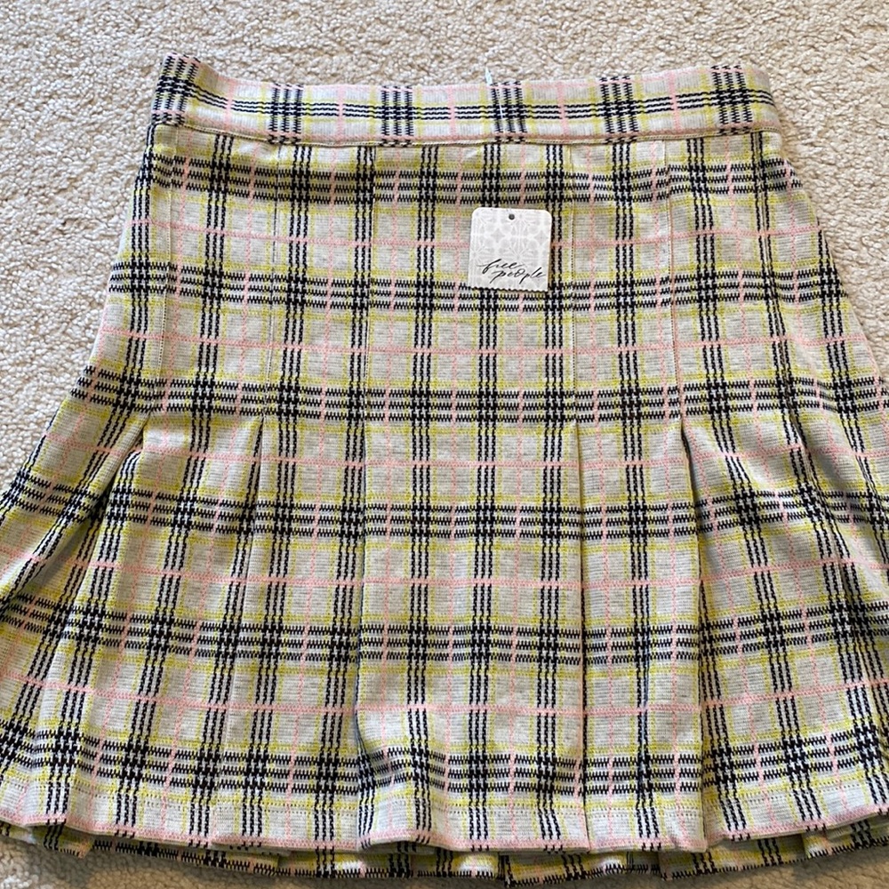 Free People plaid knit skirt